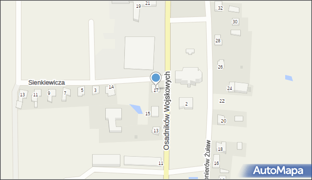 Cedry Wielkie, Osadników Wojskowych, 17, mapa Cedry Wielkie