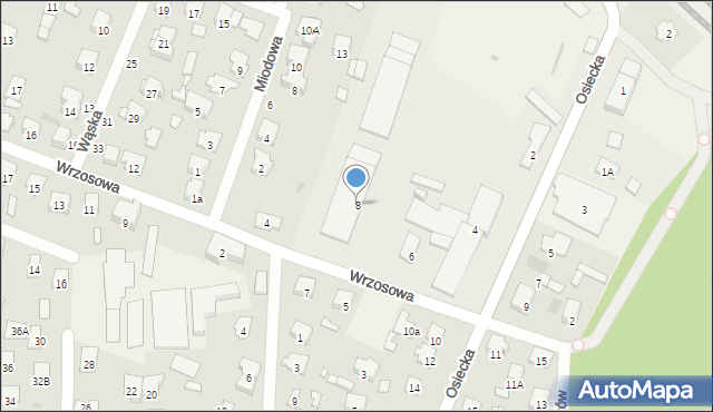 Celestynów, Osiecka, 8, mapa Celestynów