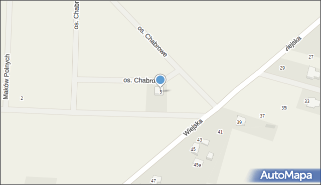 Cewlino, Osiedle Chabrowe, 3, mapa Cewlino