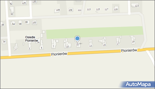 Charbielin, Osiedle Pionierów, 11, mapa Charbielin