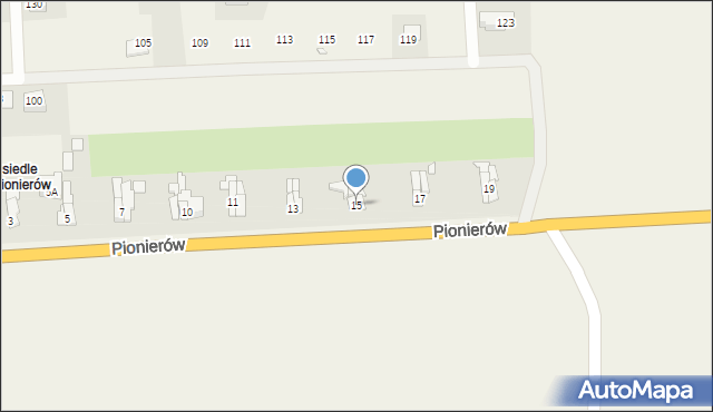 Charbielin, Osiedle Pionierów, 15, mapa Charbielin