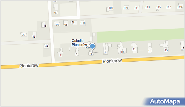 Charbielin, Osiedle Pionierów, 6, mapa Charbielin