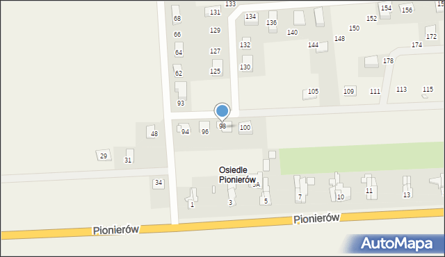 Charbielin, Osiedle Pionierów, 98, mapa Charbielin