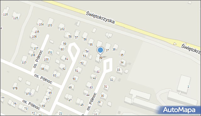 Chęciny, Osiedle Północ, 39, mapa Chęciny
