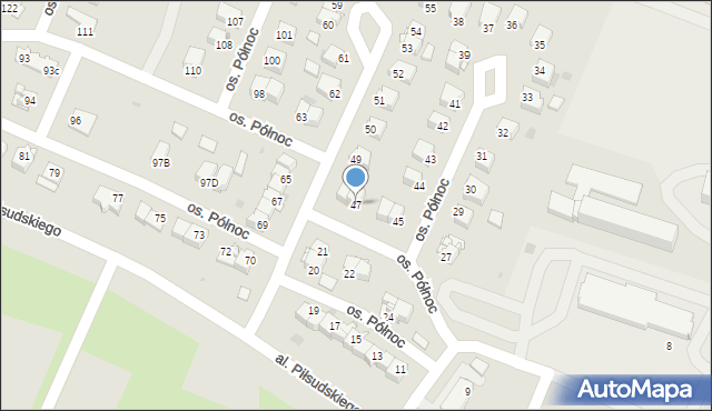 Chęciny, Osiedle Północ, 47, mapa Chęciny