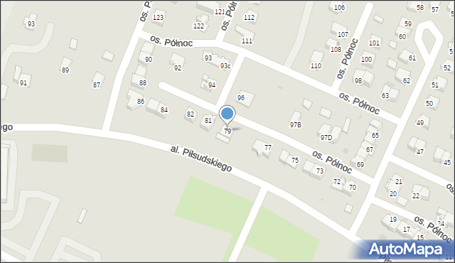 Chęciny, Osiedle Północ, 79, mapa Chęciny