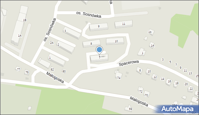 Chęciny, Osiedle Sosnówka, 7, mapa Chęciny