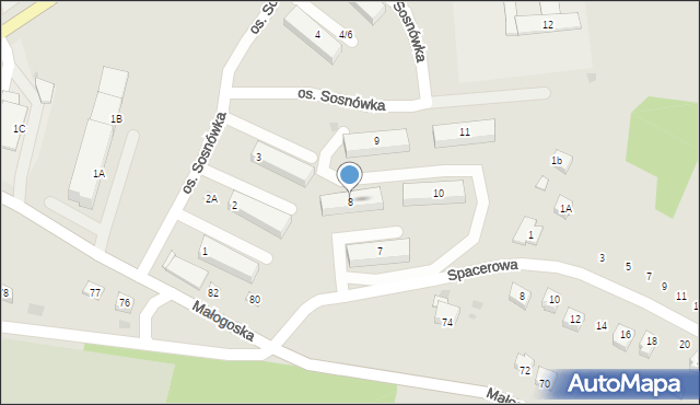 Chęciny, Osiedle Sosnówka, 8, mapa Chęciny