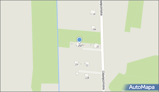 Chełmek, Oświęcimska, 20a, mapa Chełmek