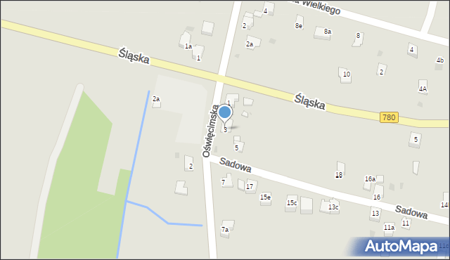 Chełmek, Oświęcimska, 3, mapa Chełmek