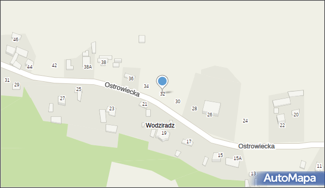 Chmielów, Ostrowiecka, 32, mapa Chmielów