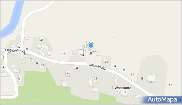 Chmielów, Ostrowiecka, 38, mapa Chmielów