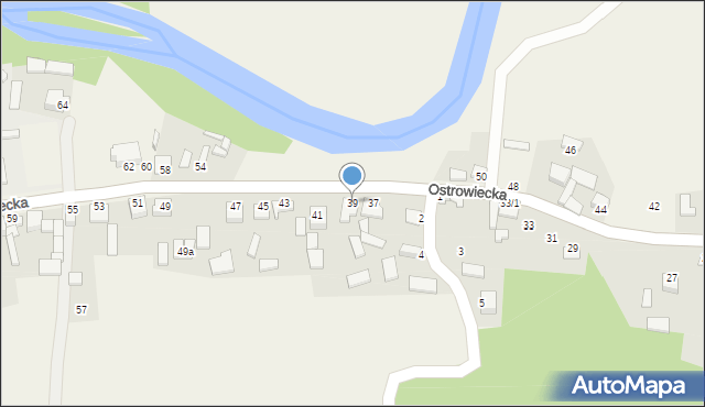 Chmielów, Ostrowiecka, 39, mapa Chmielów