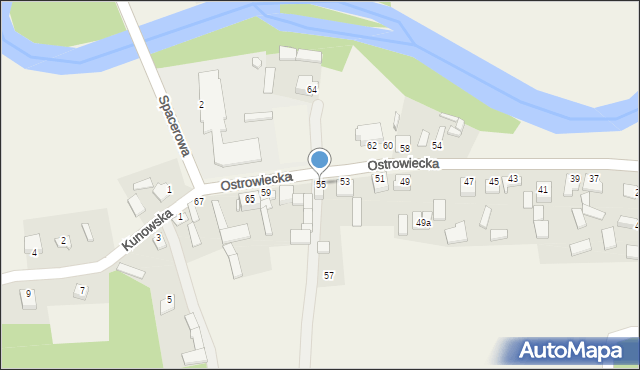 Chmielów, Ostrowiecka, 55, mapa Chmielów