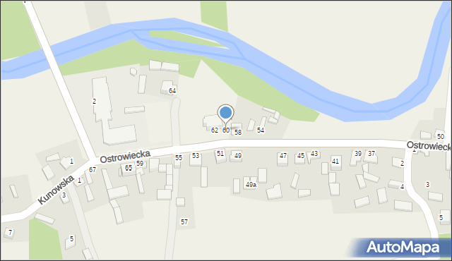 Chmielów, Ostrowiecka, 60, mapa Chmielów