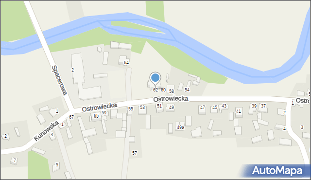 Chmielów, Ostrowiecka, 62, mapa Chmielów