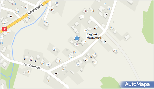 Chocznia, Osiedle Malatowskie, 21, mapa Chocznia