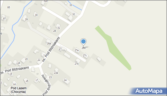 Chocznia, Osiedle Pod Bliźniakami, 26b, mapa Chocznia