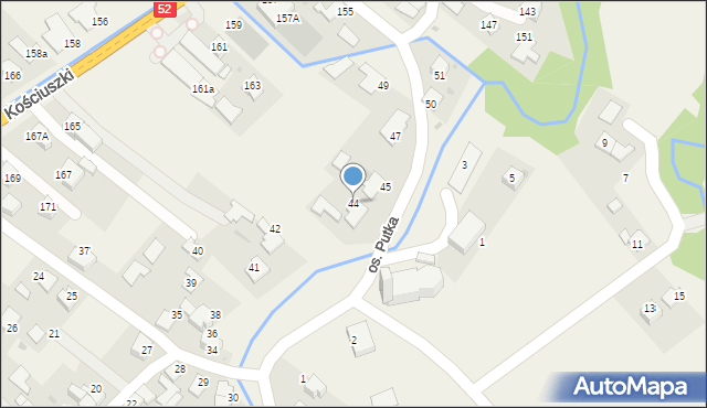 Chocznia, Osiedle Putka Józefa, dr., 44, mapa Chocznia