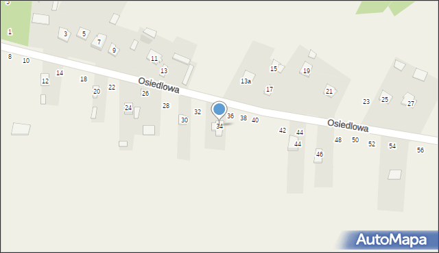 Chomentów-Puszcz, Osiedlowa, 34, mapa Chomentów-Puszcz