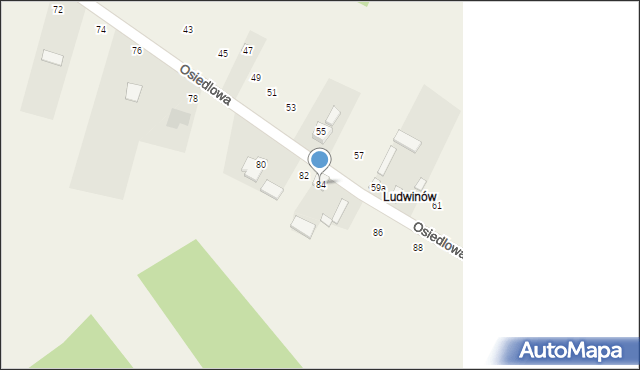 Chomentów-Puszcz, Osiedlowa, 84, mapa Chomentów-Puszcz