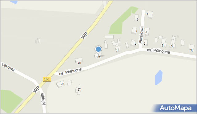 Choszczno, Osiedle Północne, 1b, mapa Choszczno