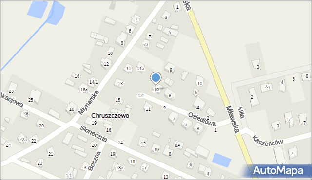 Chruszczewo, Osiedlowa, 10, mapa Chruszczewo