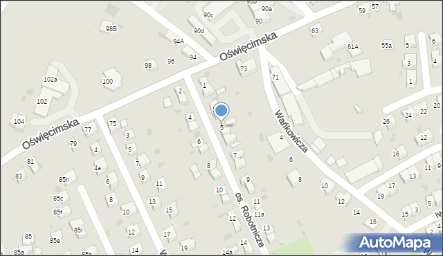 Chrzanów, Osiedle Robotnicze, 5, mapa Chrzanów