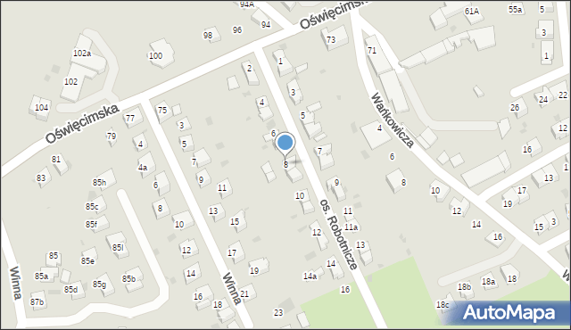 Chrzanów, Osiedle Robotnicze, 8, mapa Chrzanów