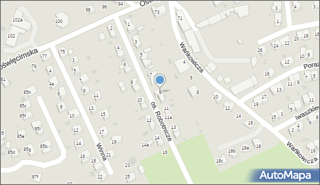 Chrzanów, Osiedle Robotnicze, 9, mapa Chrzanów