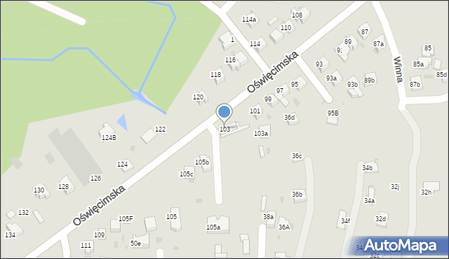 Chrzanów, Oświęcimska, 103, mapa Chrzanów