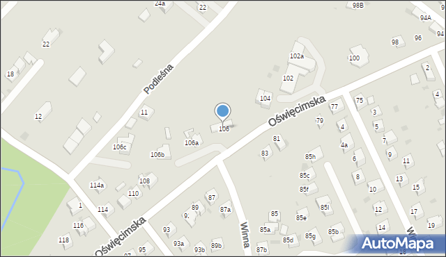 Chrzanów, Oświęcimska, 106, mapa Chrzanów