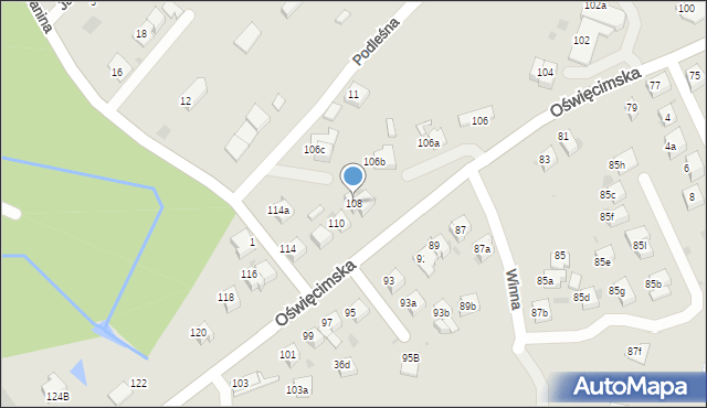 Chrzanów, Oświęcimska, 108, mapa Chrzanów