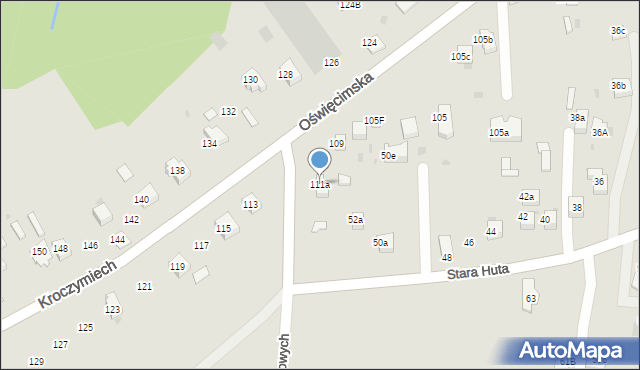 Chrzanów, Oświęcimska, 111a, mapa Chrzanów