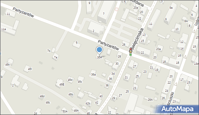 Chrzanów, Oświęcimska, 30A, mapa Chrzanów