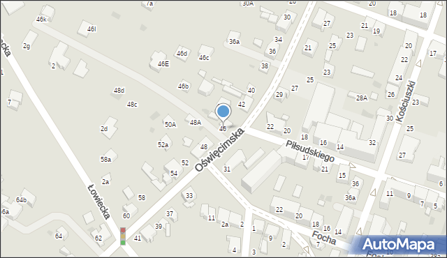Chrzanów, Oświęcimska, 46, mapa Chrzanów