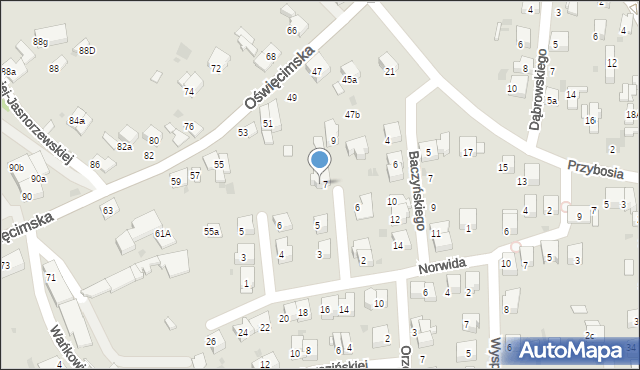 Chrzanów, Oświęcimska, 49a, mapa Chrzanów