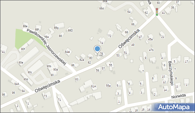 Chrzanów, Oświęcimska, 78, mapa Chrzanów