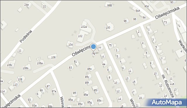 Chrzanów, Oświęcimska, 79, mapa Chrzanów