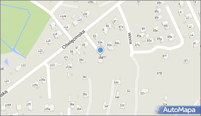 Chrzanów, Oświęcimska, 95B, mapa Chrzanów