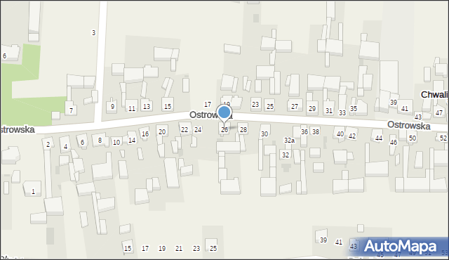 Chwaliszew, Ostrowska, 26, mapa Chwaliszew