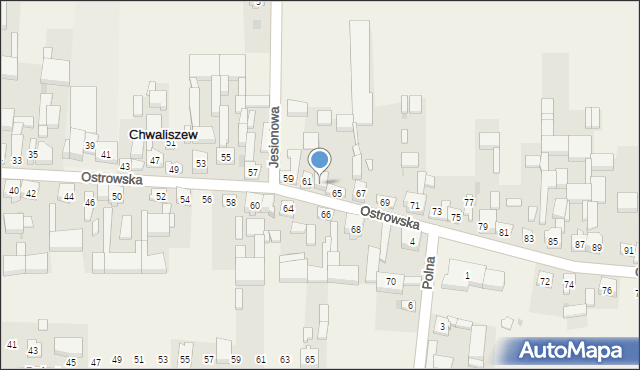 Chwaliszew, Ostrowska, 63, mapa Chwaliszew