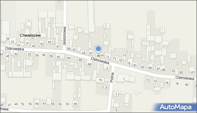Chwaliszew, Ostrowska, 69, mapa Chwaliszew