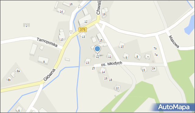Chwaliszów, Osiedle Młodych, 12, mapa Chwaliszów