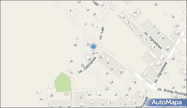 Cichowo, Osiedle Zaścianek, 27, mapa Cichowo