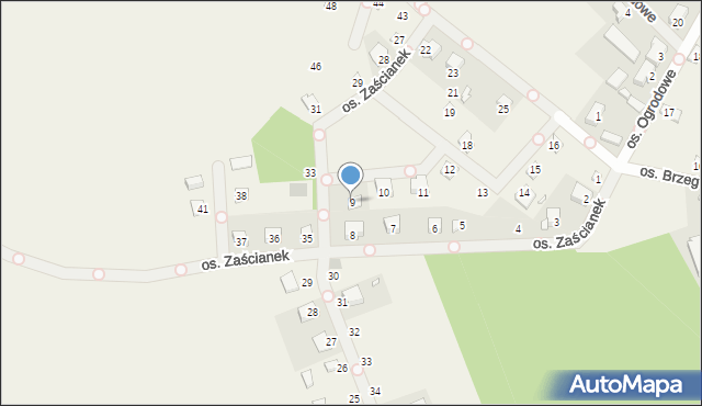 Cichowo, Osiedle Zaścianek, 9, mapa Cichowo