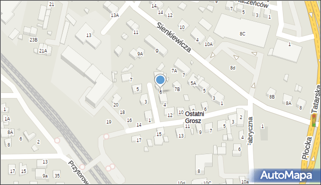 Ciechanów, Ostatni Grosz, 6, mapa Ciechanów