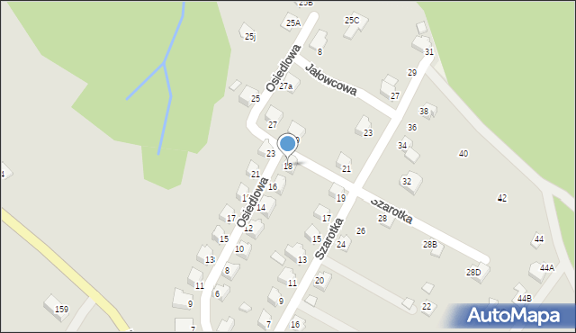 Cieszyn, Osiedlowa, 18, mapa Cieszyna