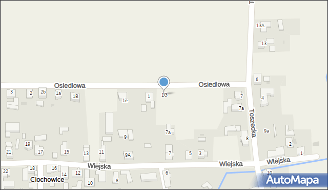 Ciochowice, Osiedlowa, 1G, mapa Ciochowice