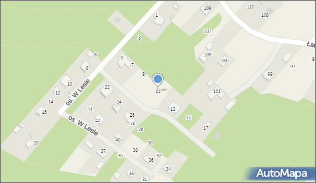 Ciosowa, Osiedle w Lesie, 11, mapa Ciosowa